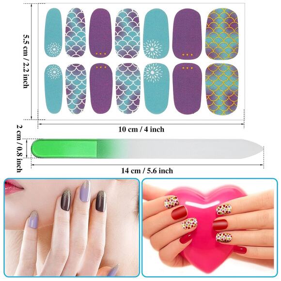 294 Pieces Full Wrap Nail Polish Strips – 21 Sheets Self-Adhesive Nail Stickers - Picture 1 of 5